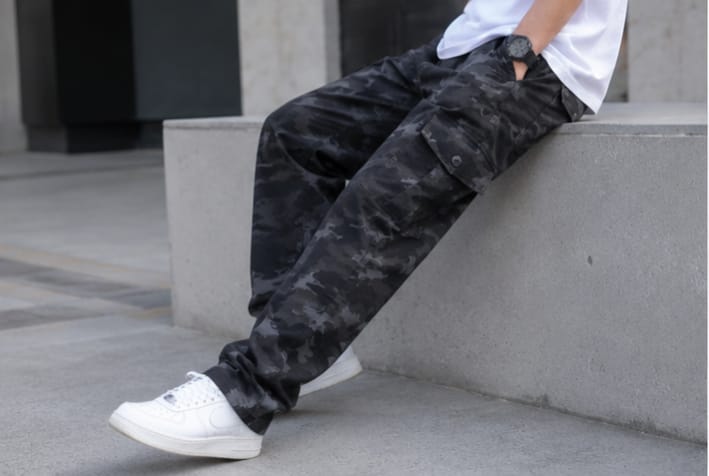 Black Camo Cargo Pant _ Six Pockets