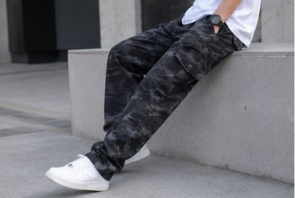 Black Camo Cargo Pant _ Six Pockets