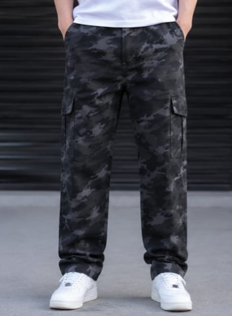 Black Camo Cargo Pant _ Six Pockets