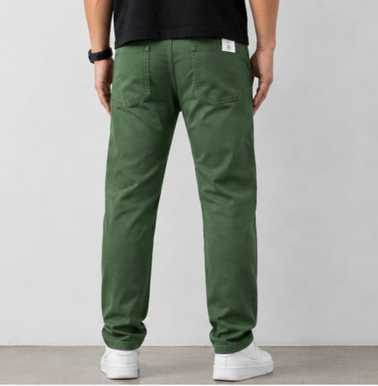 Premium Cotton Pants – Olive Green