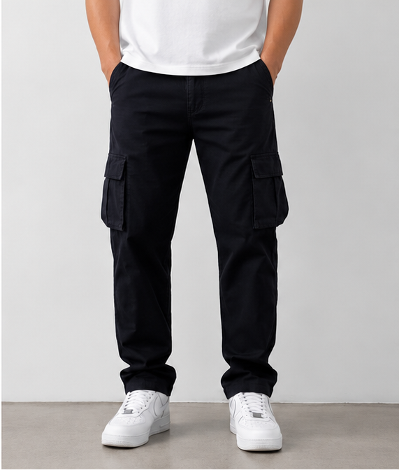 Black Cargo Pant – Six Pocket
